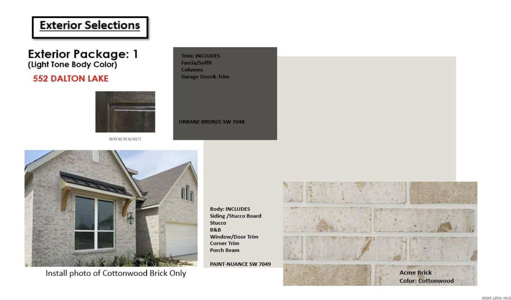 Sample of building materials used in homes in Buffalo Crossing, Cibolo (Image 6).