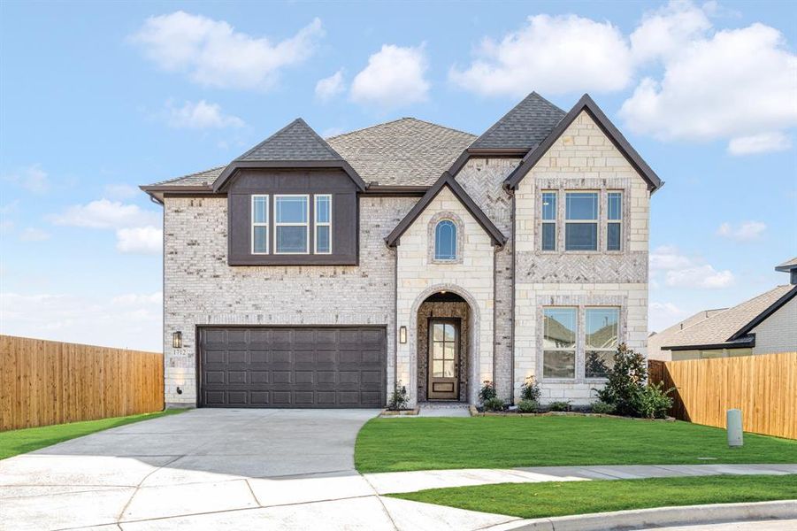 Front exterior of a new home in Willow Wood Classic 50, McKinney, TX, highlighting curb appeal (Image 1).