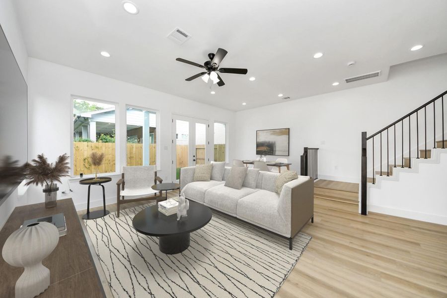 Ample natural light in the living room.