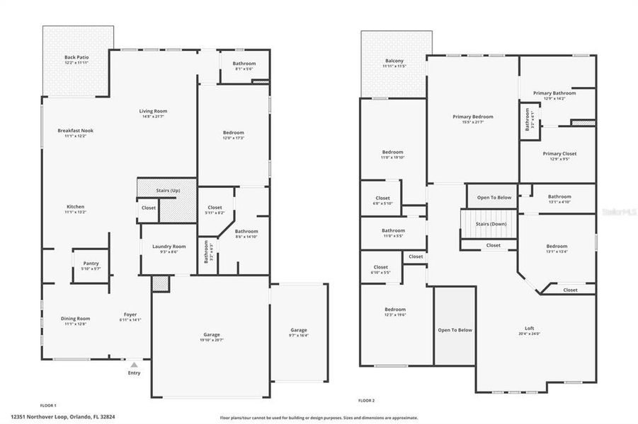 2D floor plan layout of this home in Providence, Davenport, FL (Image 5).