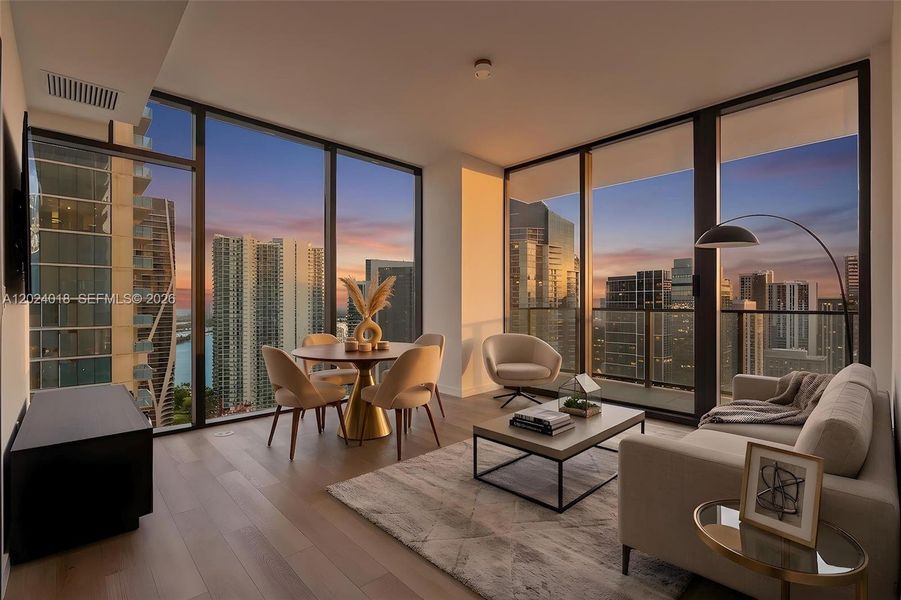 Furnished interior view inside a new home in , Miami (Image 11). Furnished interior view inside a new home in , Miami (Image 11).