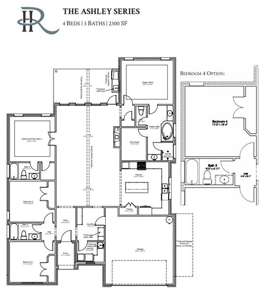 2D floor plan layout for the The Ashley by Reece Homes in Greenbrier, Bryan, TX (Image 3). 2D floor plan layout for the The Ashley by Reece Homes in Greenbrier, Bryan, TX (Image 3).