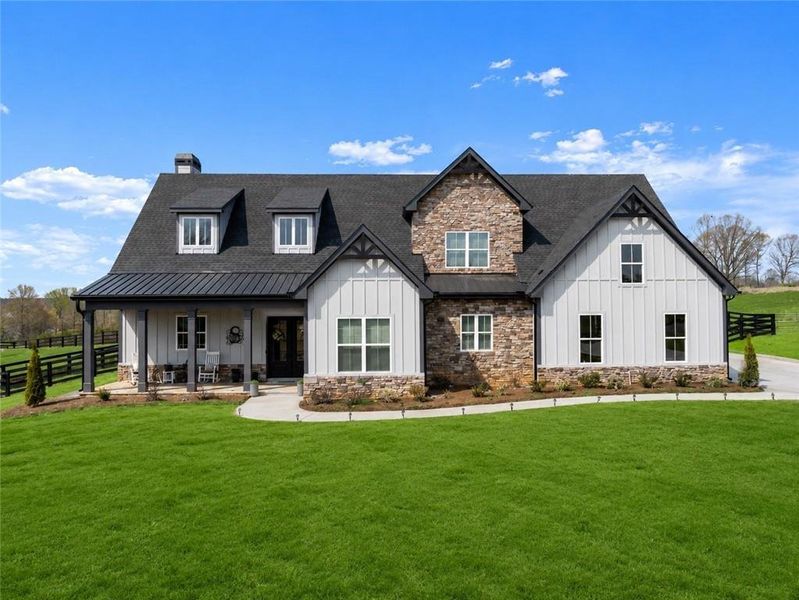 Front exterior of a new home in , Dawsonville, GA, highlighting curb appeal (Image 21). Front exterior of a new home in , Dawsonville, GA, highlighting curb appeal (Image 21).
