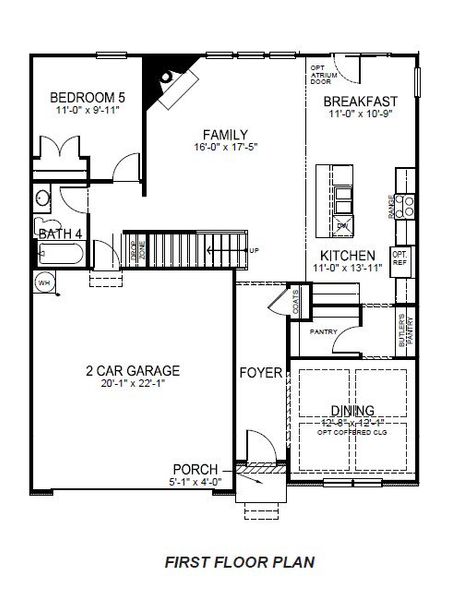 2D floor plan layout of this home in Adams Glen, Mauldin, SC (Image 4).