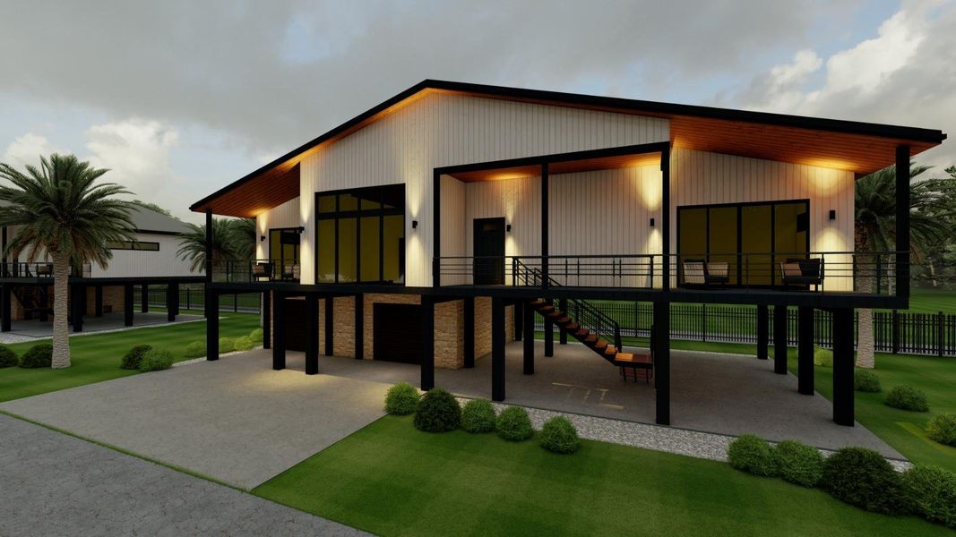 Front exterior of a new home in , San Leon, TX, highlighting curb appeal (Image 1).