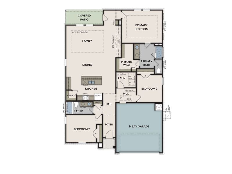 2D floor plan layout of this home in Woods Crossing, Gallatin, TN (Image 4).
