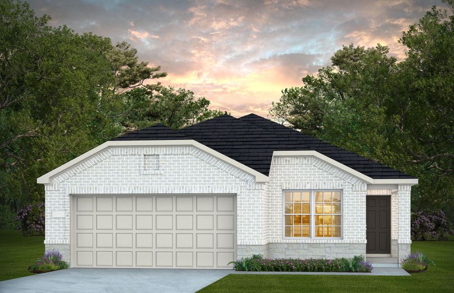 Representative exterior photo of a completed home built from the Chatfield by Centex in Pinara Pines, Conroe, TX (Image 10). Representative exterior photo of a completed home built from the Chatfield by Centex in Pinara Pines, Conroe, TX (Image 10).