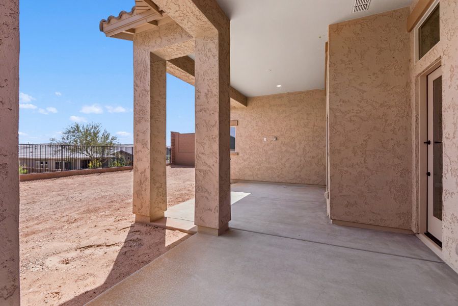 Exterior details and patio area of a home in Meridian at Northpointe at Vistancia, Peoria (Image 4).