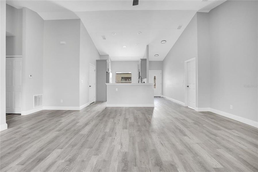 living room and kitchen