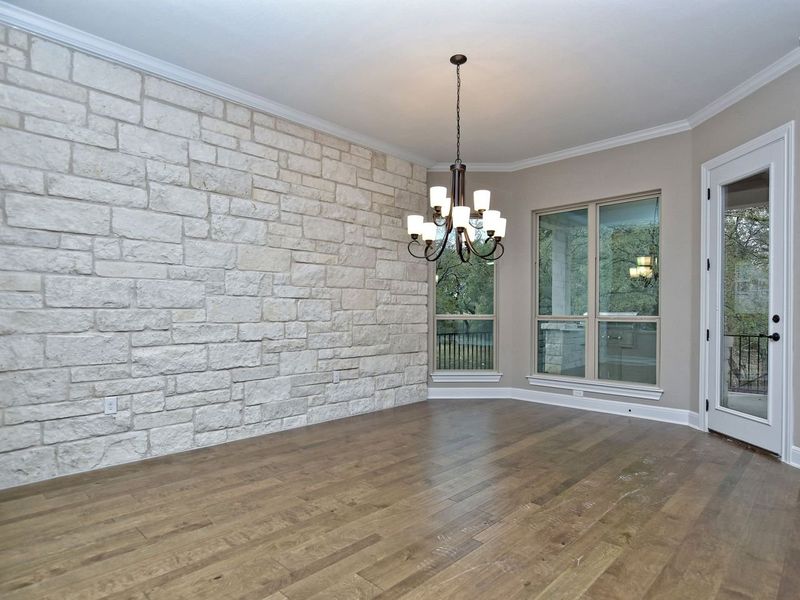 Representative unfurnished interior of a home built from the Madera II by Giddens Homes in Scofield Farms Estates, Georgetown (Image 416).