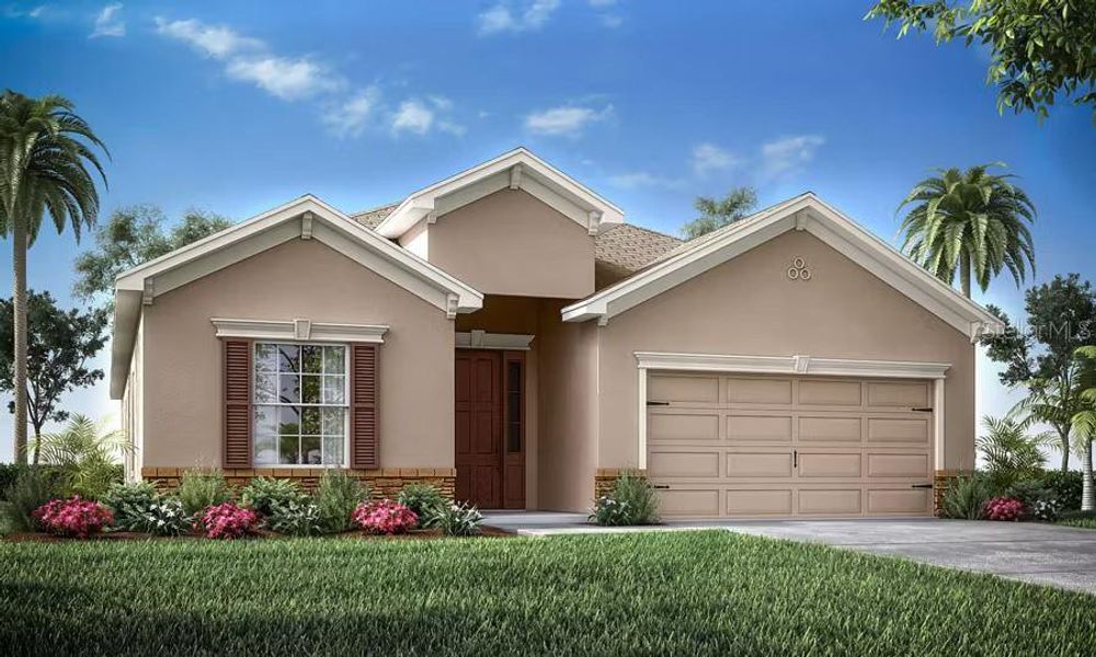 Front exterior of a new home in Gracelyn Grove, Haines City, FL, highlighting curb appeal (Image 1).