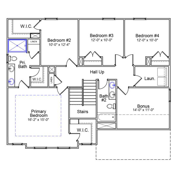 2D floor plan layout of this home in Indigo at Abbey Preserve, Wilmington, NC (Image 3).