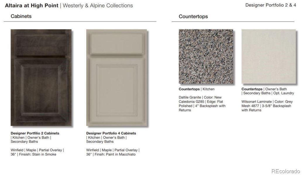 Design Selections.  Home is under construction and selections are subject to change.