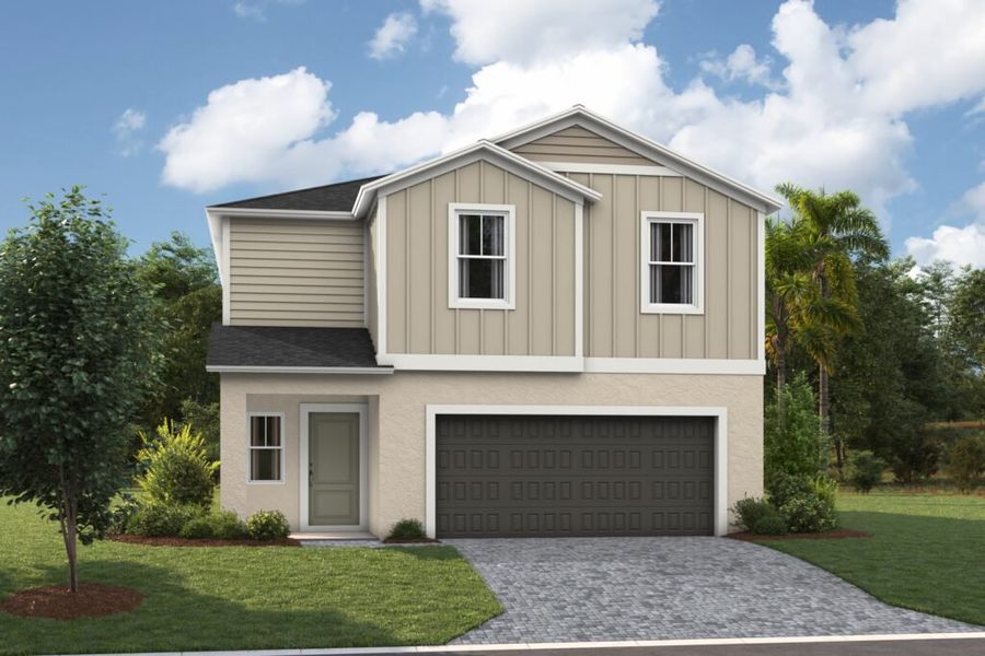 Front exterior of a new home in Pasadena Ridge, Dade City, FL, highlighting curb appeal (Image 2). Front exterior of a new home in Pasadena Ridge, Dade City, FL, highlighting curb appeal (Image 2).