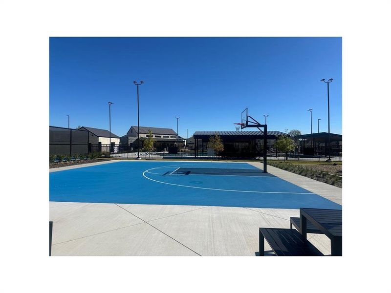 View of sport court and pool