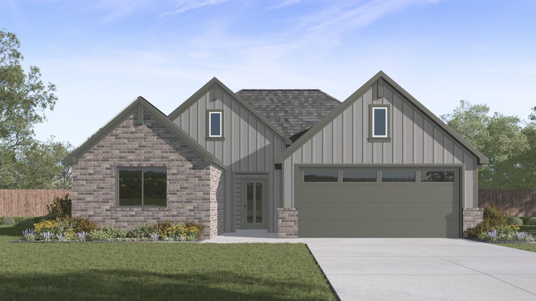 Representative exterior photo of a completed home built from the Huntsville by D.R. Horton in The Reserve at Timber Creek, Lindale, TX (Image 25).