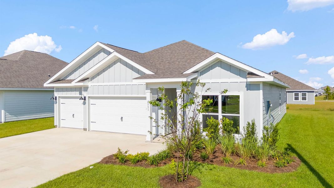 Representative exterior photo of a completed home built from the The Madison by D.R. Horton in Liberty, Panama City, FL (Image 26).