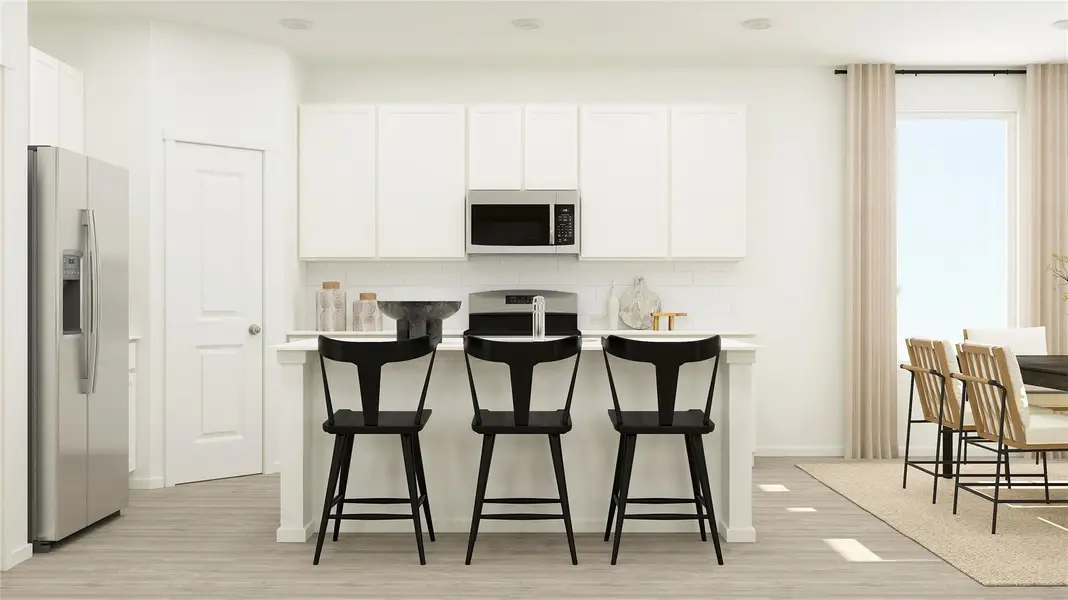 Furnished interior view inside a new home in Meadowlark Preserve: Lonestar Collection, Pflugerville (Image 3). Furnished interior view inside a new home in Meadowlark Preserve: Lonestar Collection, Pflugerville (Image 3).