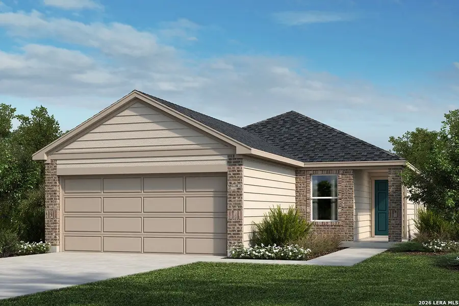 Front exterior of a new home in Knox Ridge, Converse, TX, highlighting curb appeal (Image 1). Front exterior of a new home in Knox Ridge, Converse, TX, highlighting curb appeal (Image 1).