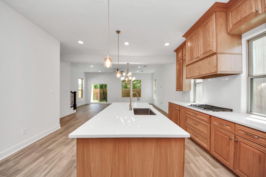 Island with Quartz top and sink