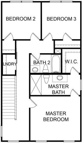 2D floor plan layout for the Khloe by KM Homes in The Cottages at Jackson Heights, Cleveland, GA (Image 6).