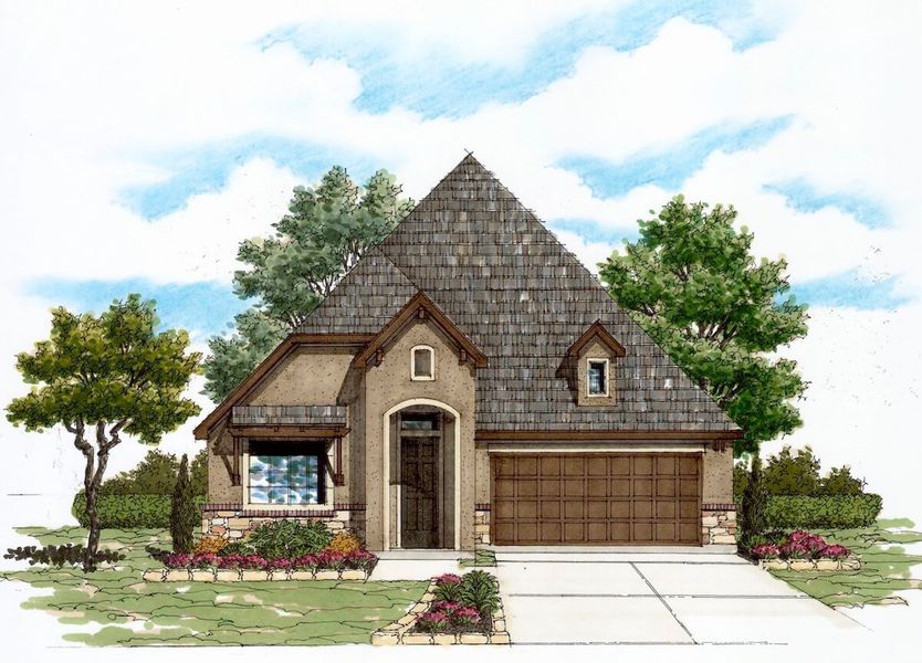 Exterior rendering of this home design in Ventana, Bulverde, TX (Image 5).