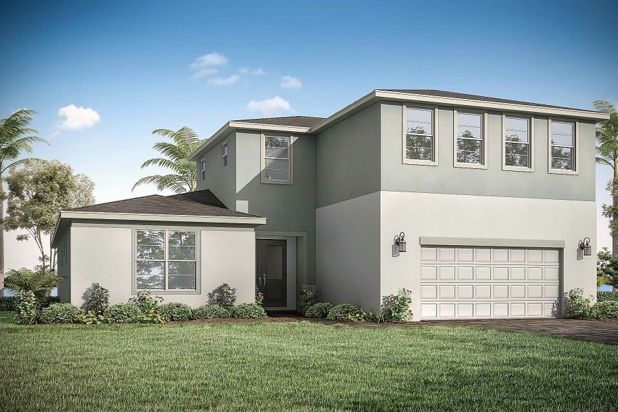 Representative exterior photo of a completed home built from the Rowan by Mattamy Homes in Tradition, Port St. Lucie, FL (Image 17).