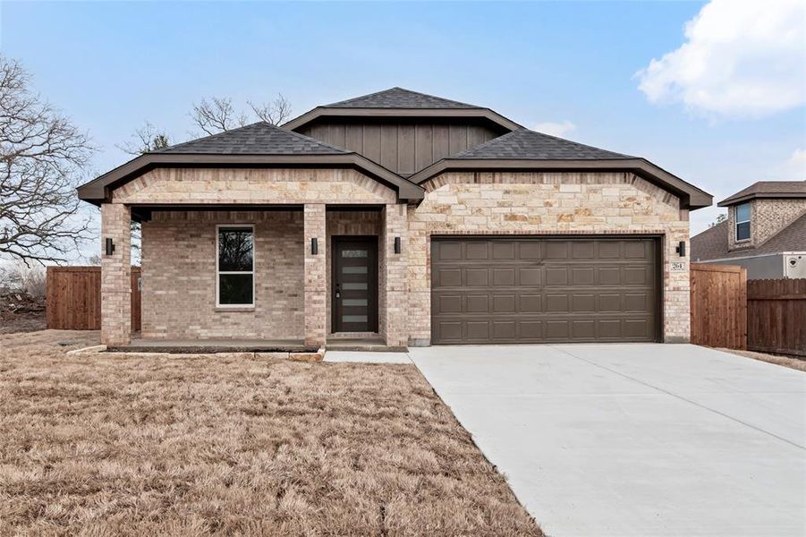 View of front of house with a garage