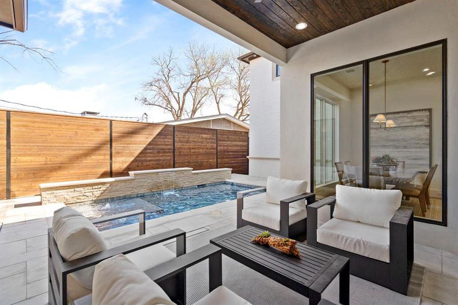 Exterior details and patio area of a home in , Dallas (Image 28). Exterior details and patio area of a home in , Dallas (Image 28).