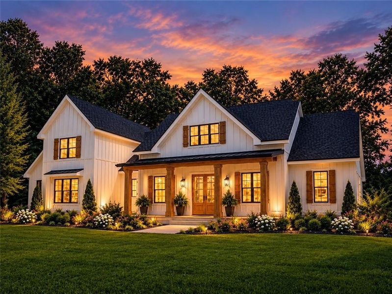 Front exterior of a new home in , Ball Ground, GA, highlighting curb appeal (Image 30).