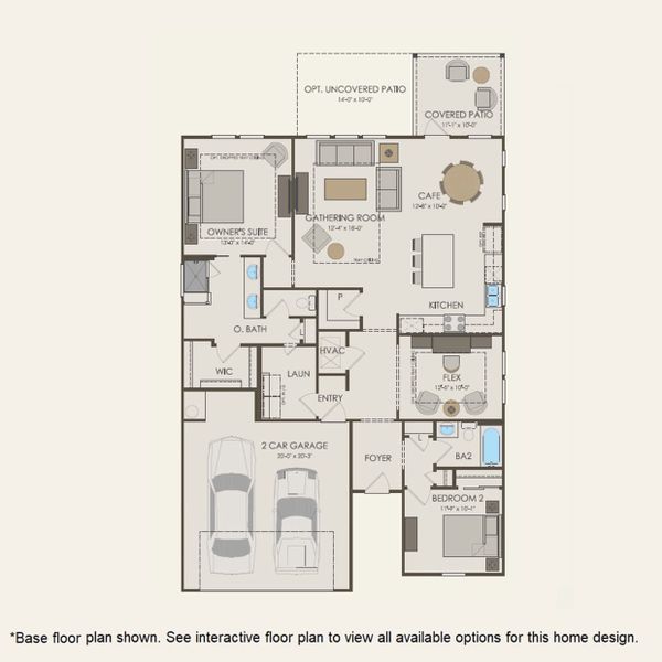2D floor plan layout for the Prosperity by Del Webb in Del Webb Ocean Isle Beach, Shallotte, NC (Image 4).