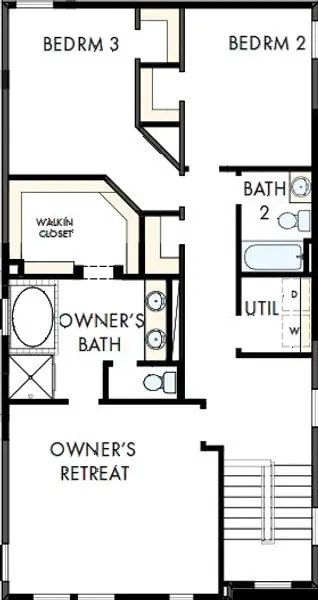2D floor plan layout of this home in Karis - Cottage Series, Crowley, TX (Image 3).