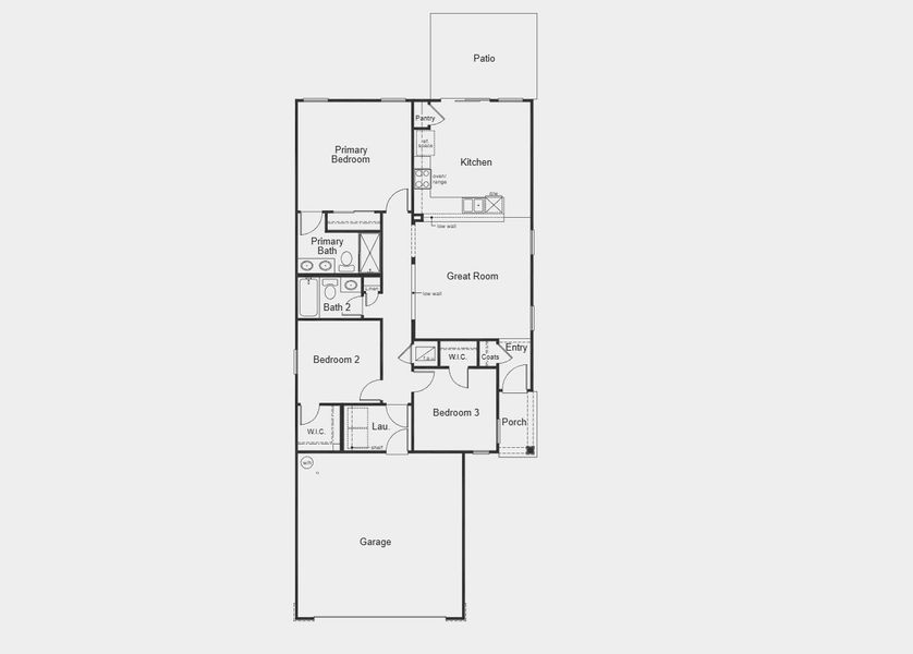 2D floor plan layout for the 1221 by KB Home in Maplewood, St. Augustine, FL (Image 3).