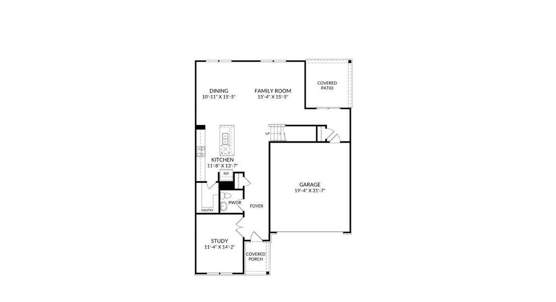 2D floor plan layout for the The Idlewild by Stanley Martin Homes in Rosinburg Glen, Zebulon, NC (Image 5).