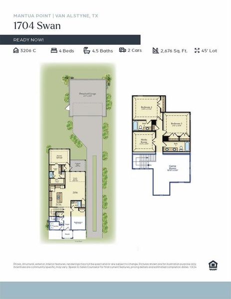 Featuring a charming open concept plan with nostalgic drive and detached garage, our 3206 floor plan is the home you have been searching for!