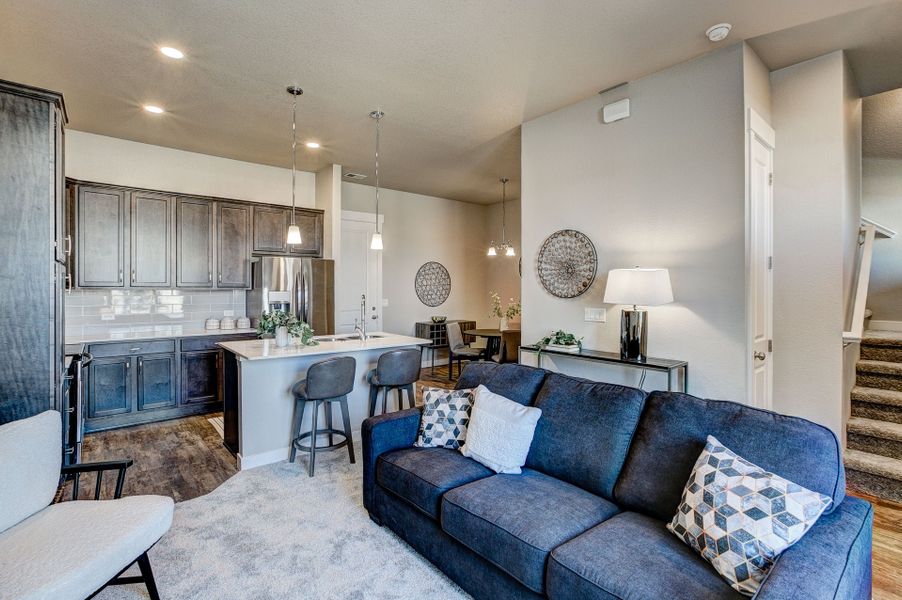 Representative furnished interior of a home built from the The Eldorado by Landmark Homes in The Lakes at Centerra, Loveland (Image 11). Representative furnished interior of a home built from the The Eldorado by Landmark Homes in The Lakes at Centerra, Loveland (Image 11).