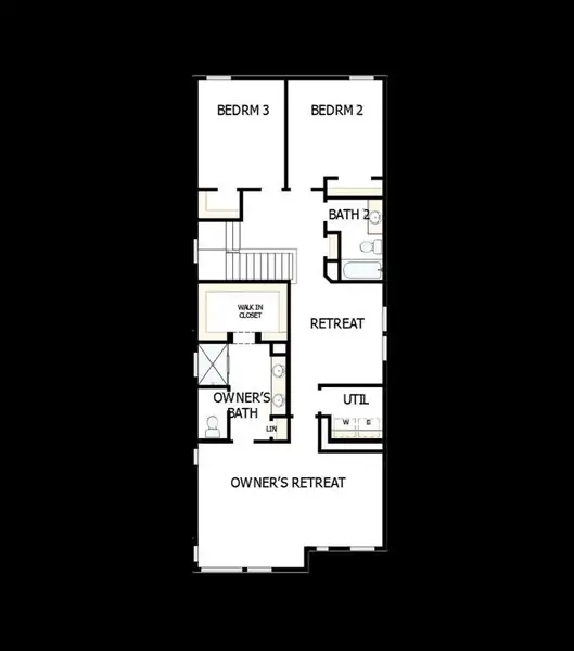 2D floor plan layout of this home in Painted Tree Woodland West – Cottages, McKinney, TX (Image 2).