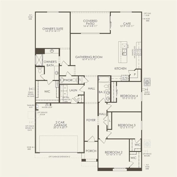 2D floor plan layout for the Stella by Pulte Homes in Shadow Ridge, Avondale, AZ (Image 3).
