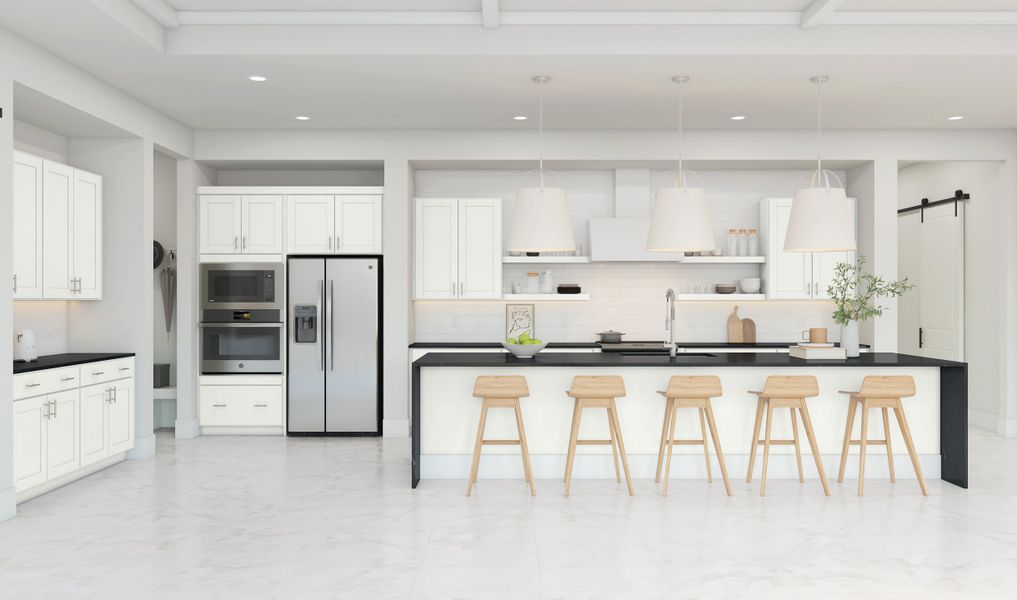 Kitchen with floating shelves Kitchen with floating shelves