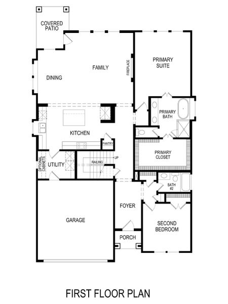 2D floor plan layout for the Edgecliff F by First Texas Homes in Solterra, Mesquite, TX (Image 5).