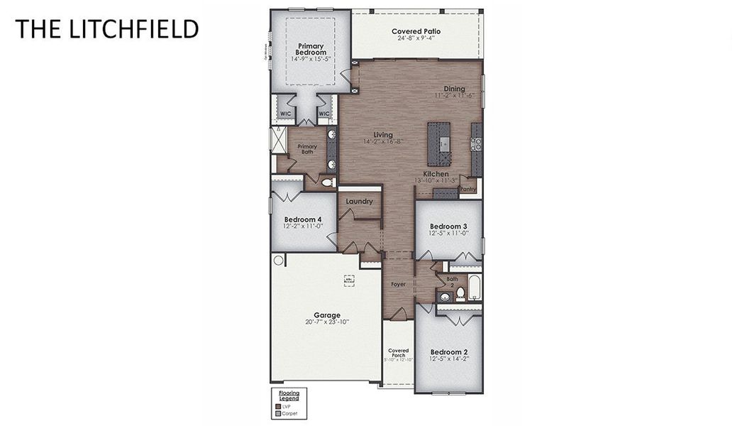 2D floor plan layout of this home in Grayson Park, Leland, NC (Image 4).