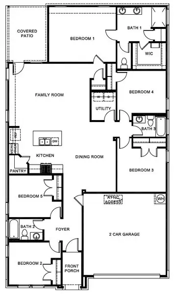 2D floor plan layout of this home in Rock Creek West, Fort Worth, TX (Image 3). 2D floor plan layout of this home in Rock Creek West, Fort Worth, TX (Image 3).