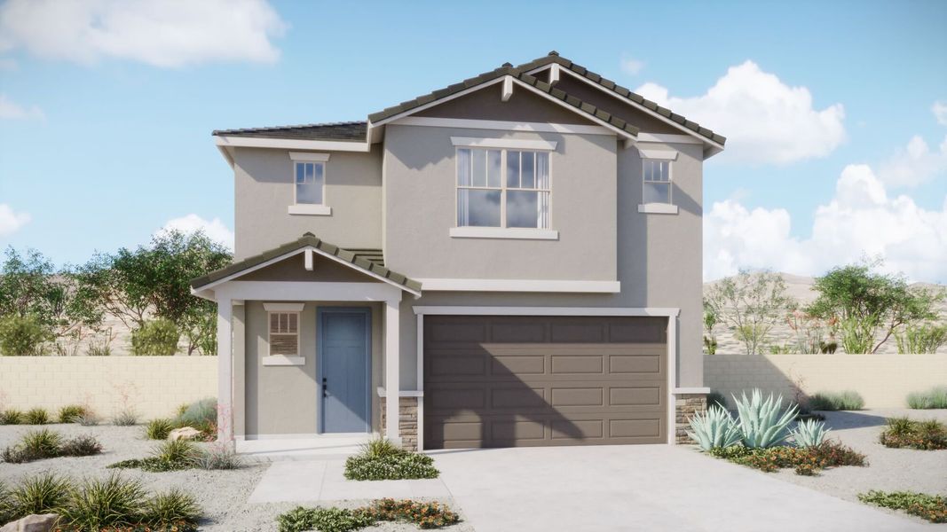 Representative exterior photo of a completed home built from the Ivory by Mattamy Homes in Blackhawk, Tucson, AZ (Image 2).