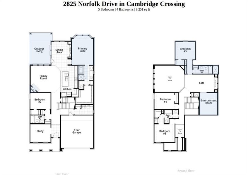 2D floor plan layout of this home in Cambridge Crossing: 50ft. lots, Celina, TX (Image 4).