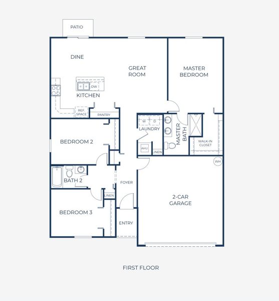 2D floor plan layout for the Violet by Maronda Homes in Citrus Springs, Citrus Springs, FL (Image 5).