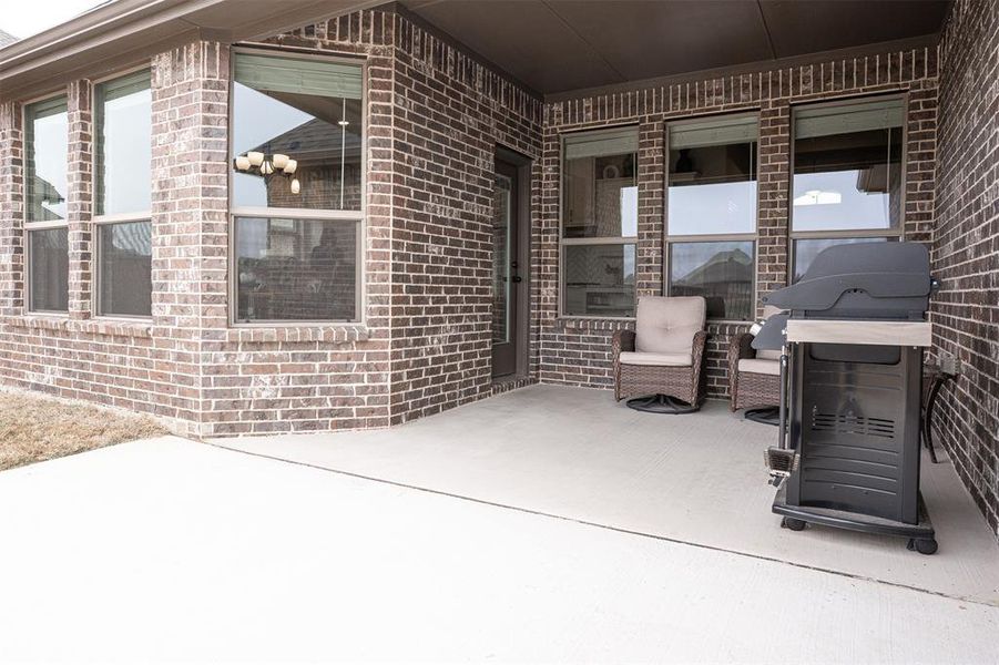 Back Patio and with extended patio for outdoor entertaining