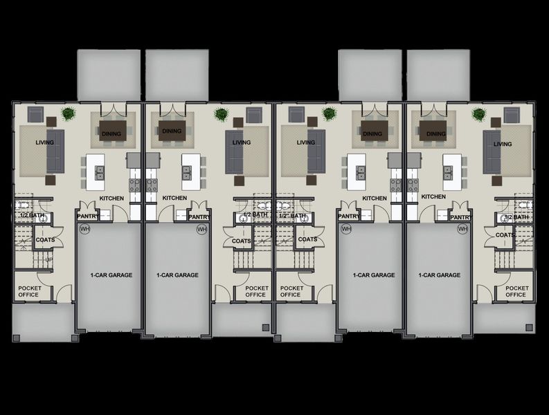 2D floor plan layout for the Hamilton by Riverstone Construction, LLC in The Eleuthera, Chattanooga, TN (Image 4).