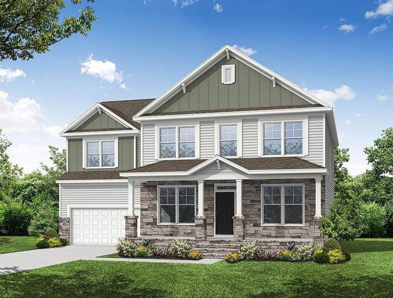 Representative exterior photo of a completed home built from the Colfax by Eastwood Homes in Hillcrest Grove, Wendell, NC (Image 11).