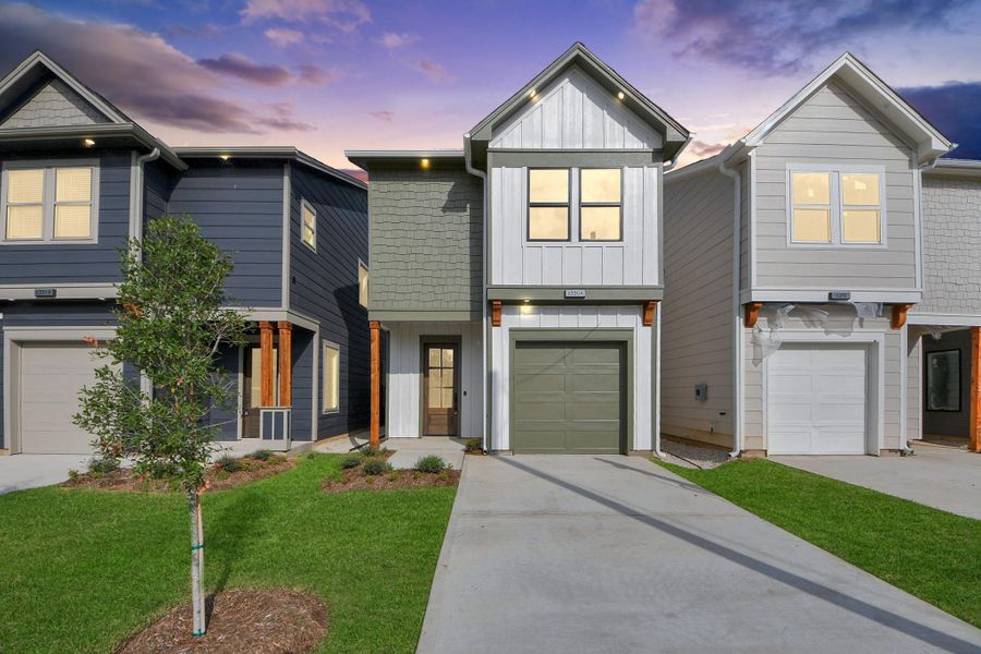 Front exterior of a new home in , Houston, TX, highlighting curb appeal (Image 1).