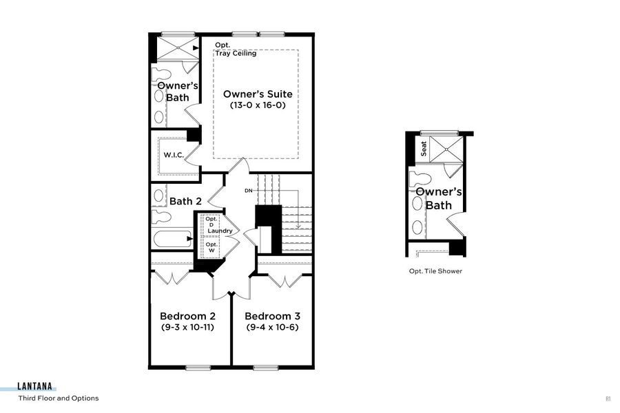 2D floor plan layout of this home in Parkview at Hamlin, Winter Garden, FL (Image 22).